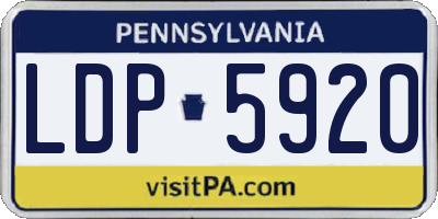 PA license plate LDP5920
