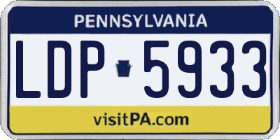 PA license plate LDP5933