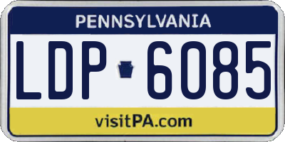 PA license plate LDP6085