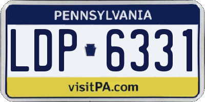 PA license plate LDP6331