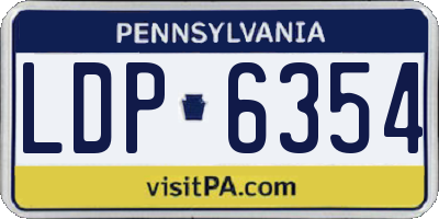 PA license plate LDP6354