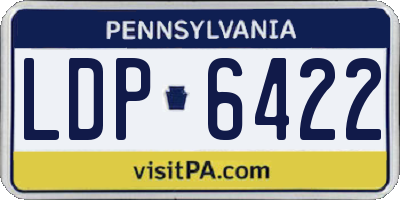 PA license plate LDP6422