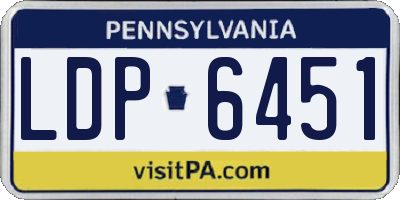 PA license plate LDP6451