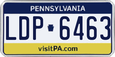 PA license plate LDP6463