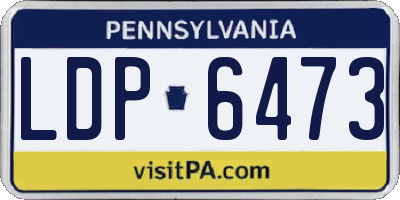 PA license plate LDP6473