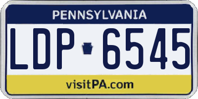 PA license plate LDP6545