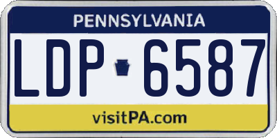 PA license plate LDP6587