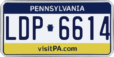 PA license plate LDP6614