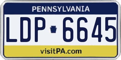 PA license plate LDP6645