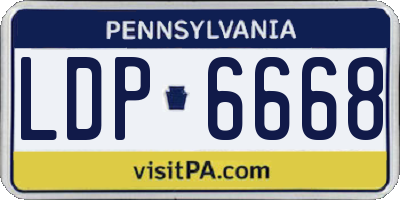 PA license plate LDP6668