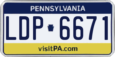 PA license plate LDP6671