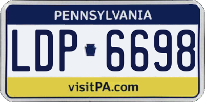 PA license plate LDP6698