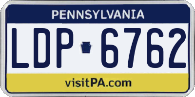 PA license plate LDP6762