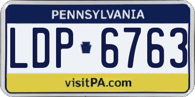 PA license plate LDP6763