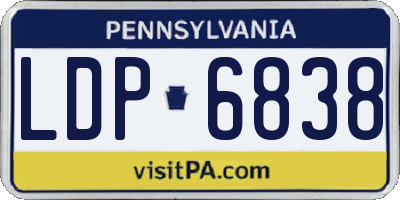 PA license plate LDP6838