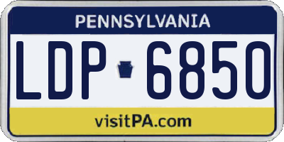 PA license plate LDP6850