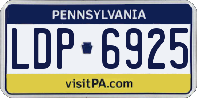 PA license plate LDP6925