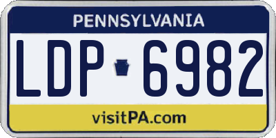 PA license plate LDP6982