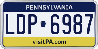PA license plate LDP6987
