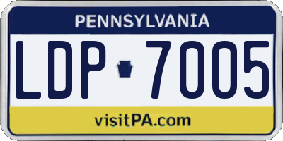 PA license plate LDP7005