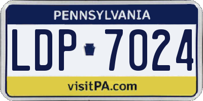 PA license plate LDP7024