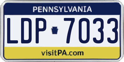 PA license plate LDP7033