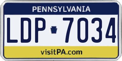 PA license plate LDP7034