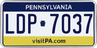 PA license plate LDP7037