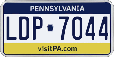 PA license plate LDP7044