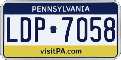 PA license plate LDP7058