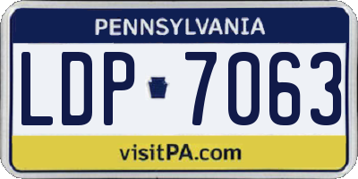 PA license plate LDP7063