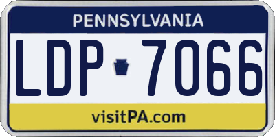 PA license plate LDP7066