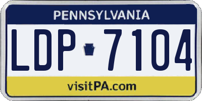 PA license plate LDP7104