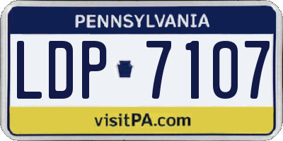 PA license plate LDP7107