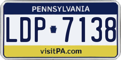 PA license plate LDP7138