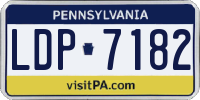 PA license plate LDP7182