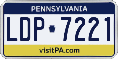 PA license plate LDP7221