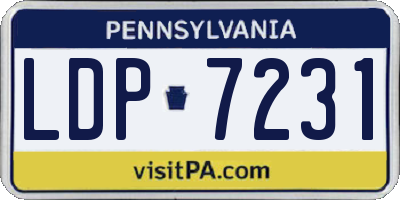 PA license plate LDP7231