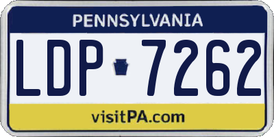 PA license plate LDP7262