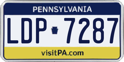 PA license plate LDP7287