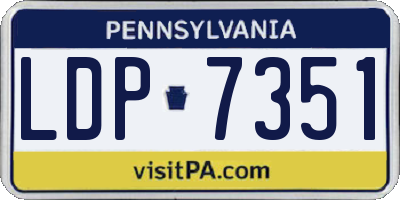 PA license plate LDP7351
