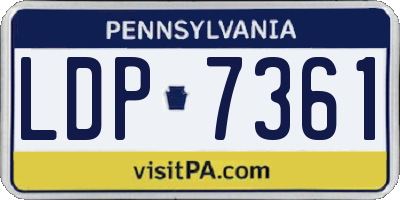 PA license plate LDP7361