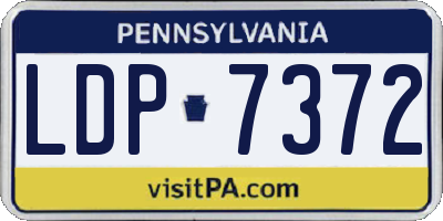 PA license plate LDP7372