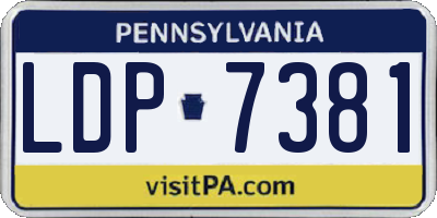PA license plate LDP7381
