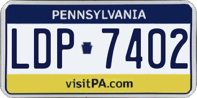 PA license plate LDP7402