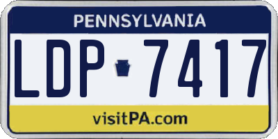 PA license plate LDP7417