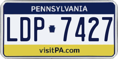 PA license plate LDP7427