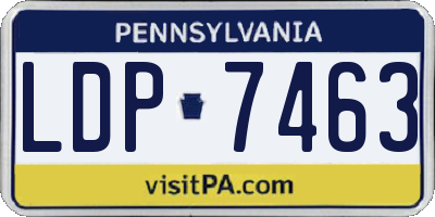 PA license plate LDP7463