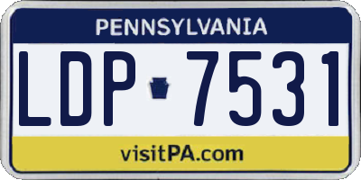 PA license plate LDP7531