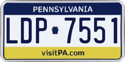 PA license plate LDP7551